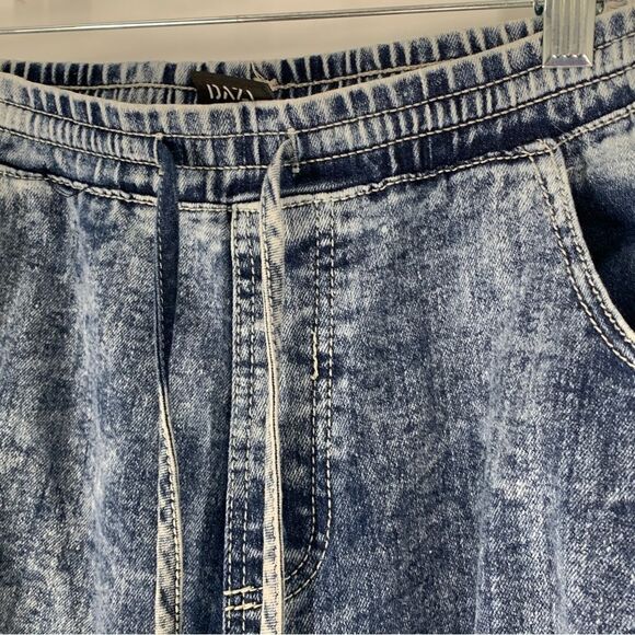 Dazi Size 2X Acid Wash Destroyed Denim Joggers - Picture 6 of 11